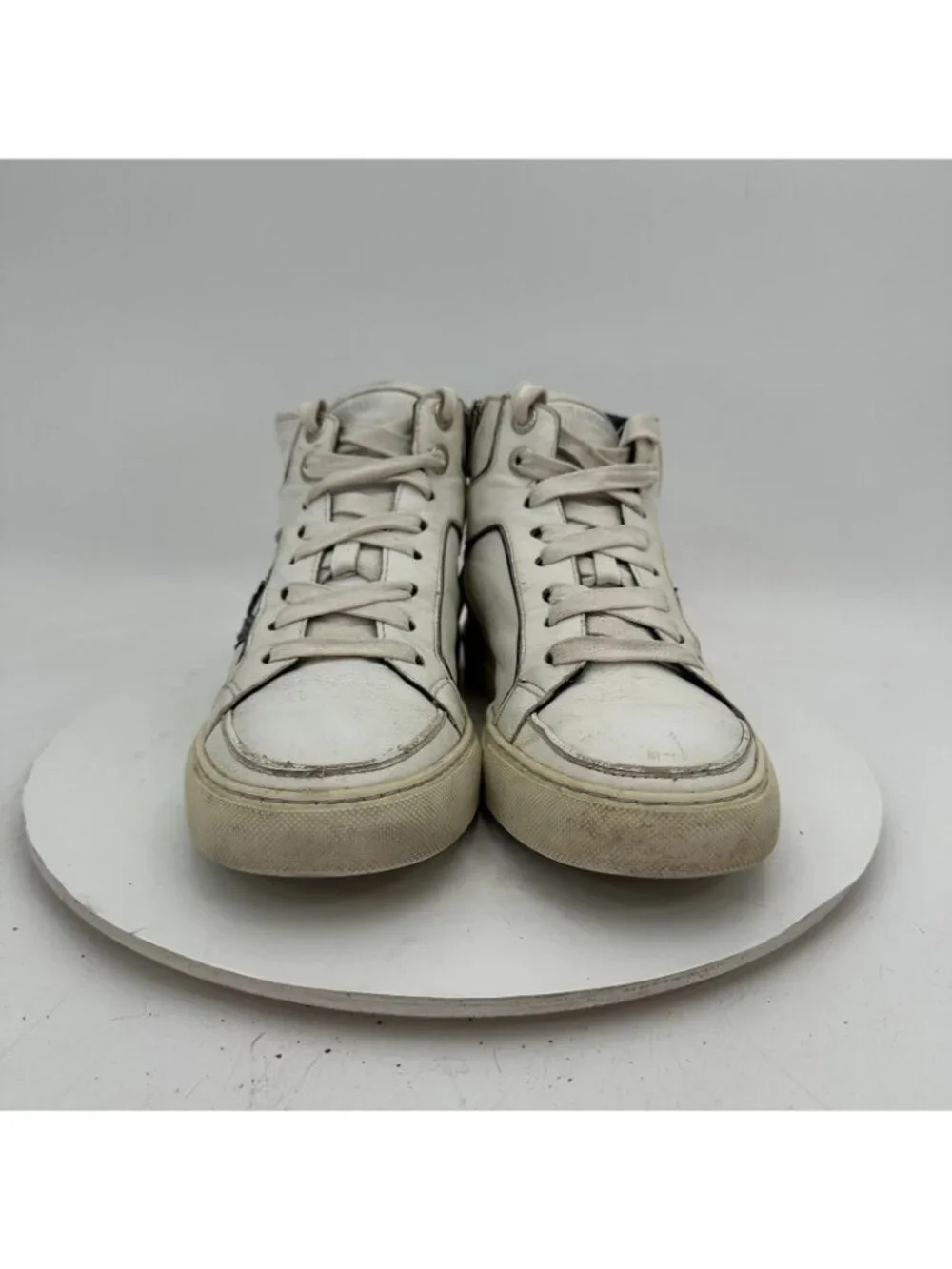 Zadig & Voltaire ZV1747 Women Size 39 US 9 White Leather flora Lightning Shoes - Picture 2 of 13